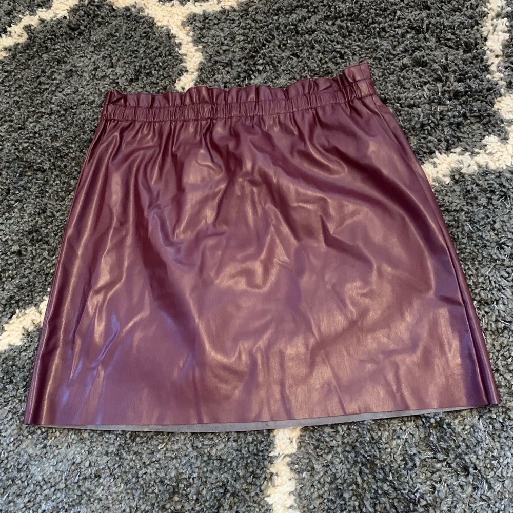 Loft maroon paper bag skirt